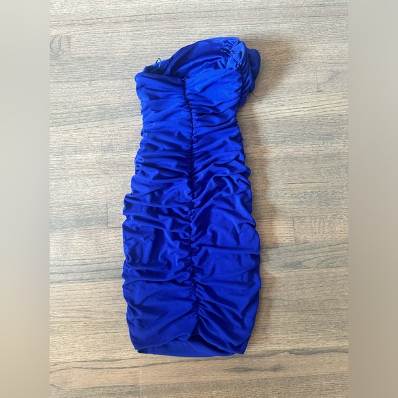 Zara Blue Violet Cut Out Floral Mini Dress-Size XS-NEW - Picture 4 of 8